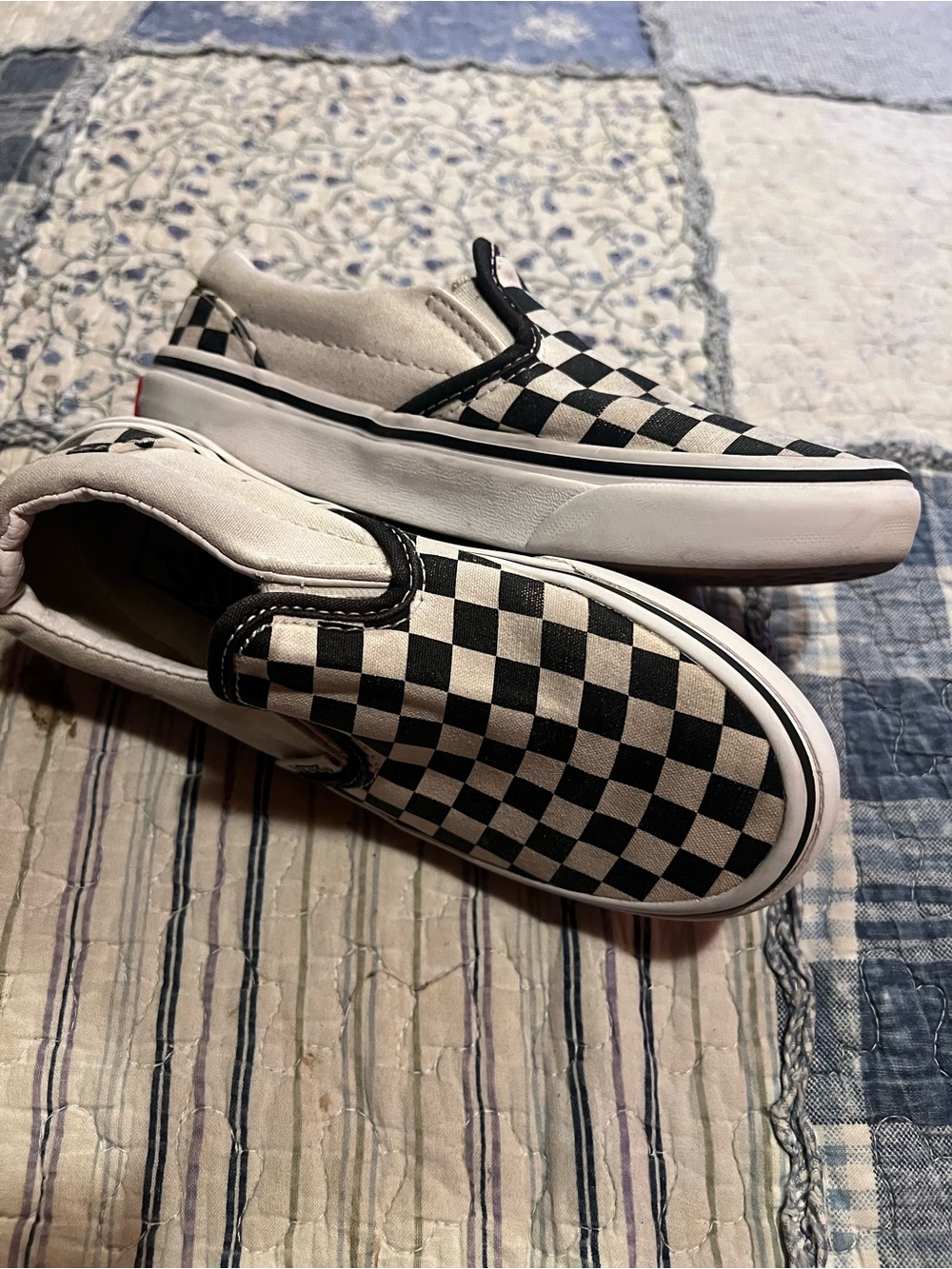 Checkerboard Slip-On Loafers - Black & White